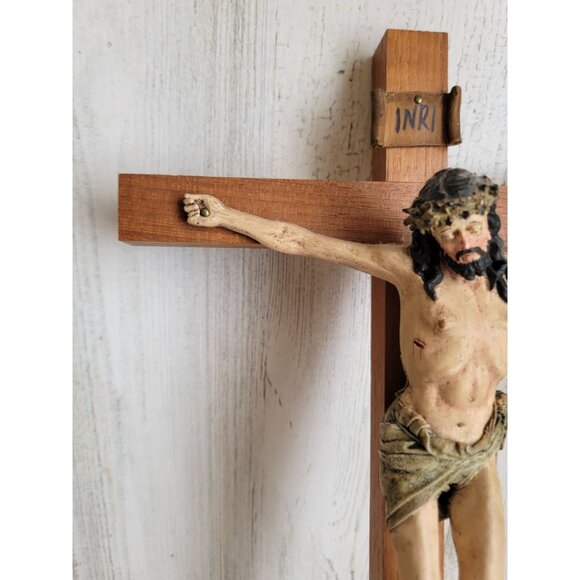 INRI cross Jesus crucifix hanging home decor wall religious - Picture 3 of 10